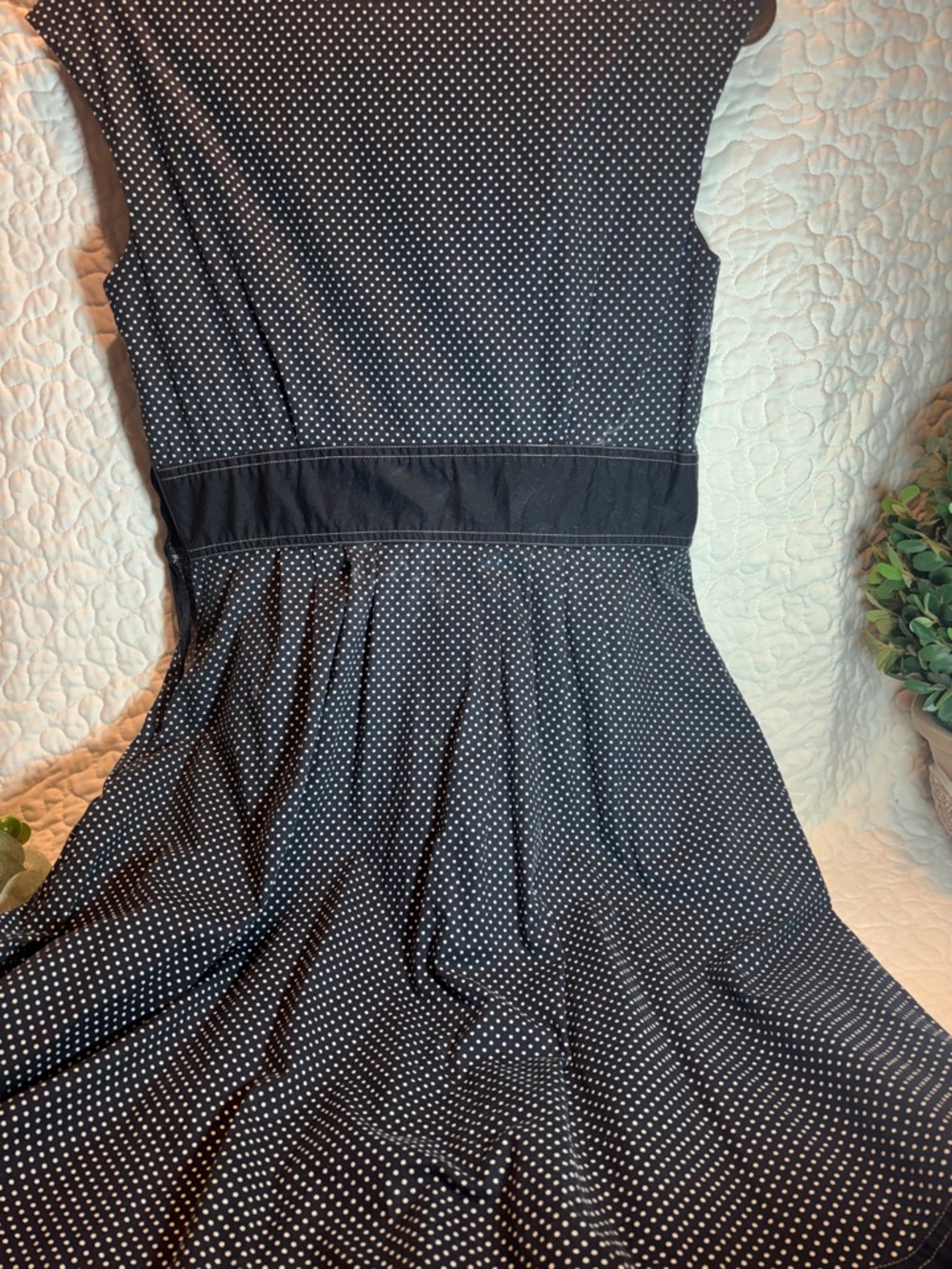 Rabbit Rabbit Rabbit Navy and White Polka Dot Midi Dress - Picture 3 of 3
